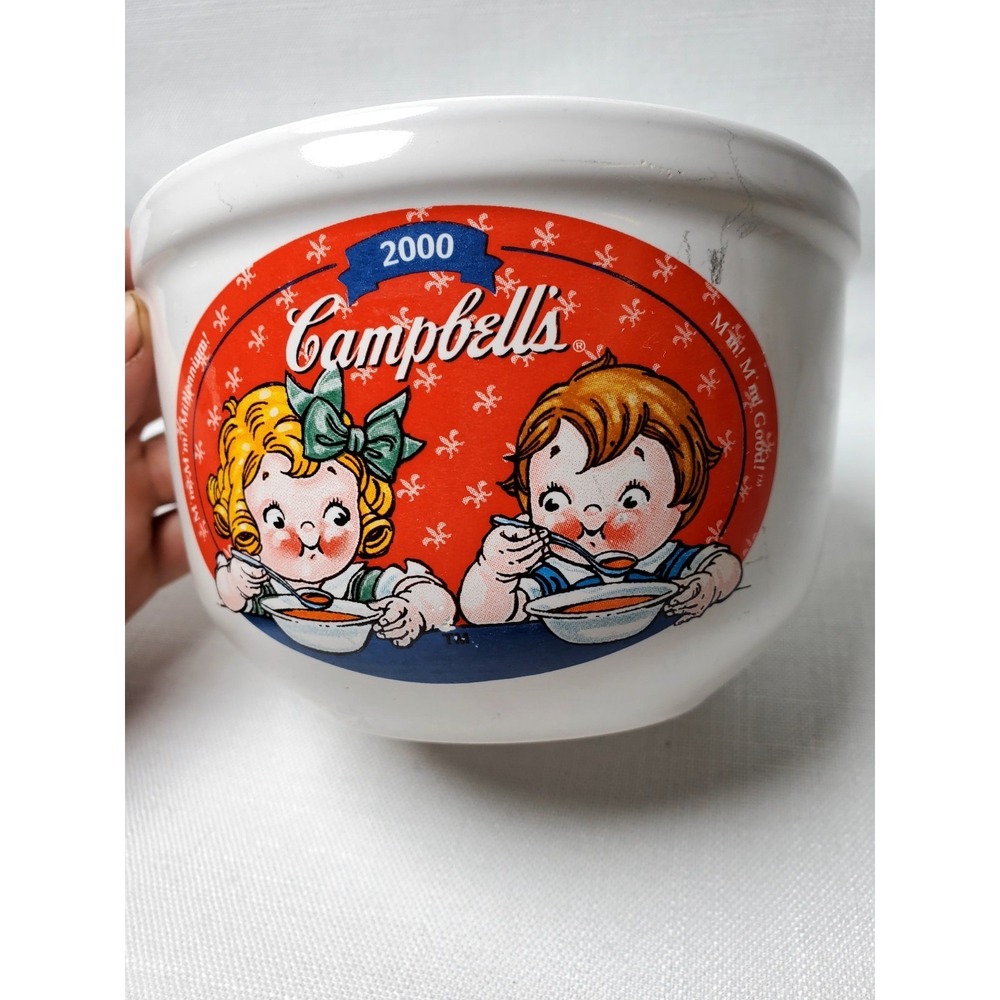 Campbell's Kids 2000 Millennium Houston‎ Harvest White Soup Bowl Cup EXCELLENT